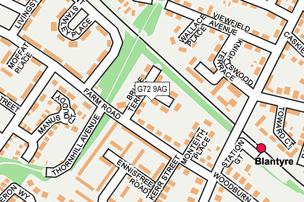 G72 9AG map - OS OpenMap – Local (Ordnance Survey)