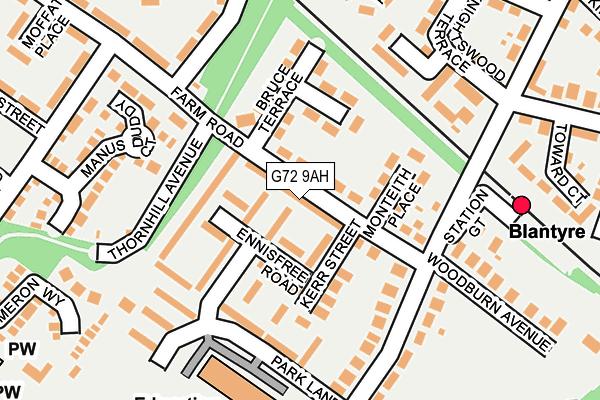 G72 9AH map - OS OpenMap – Local (Ordnance Survey)
