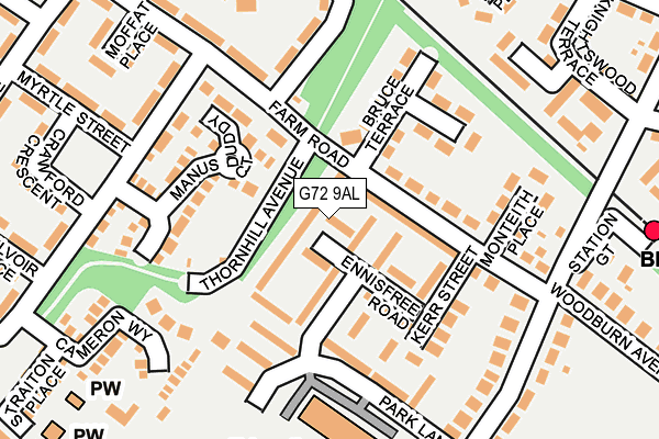 G72 9AL map - OS OpenMap – Local (Ordnance Survey)