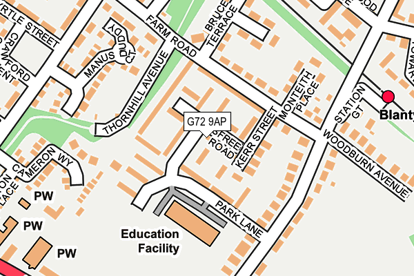 G72 9AP map - OS OpenMap – Local (Ordnance Survey)