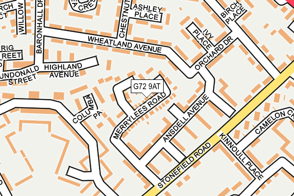 G72 9AT map - OS OpenMap – Local (Ordnance Survey)