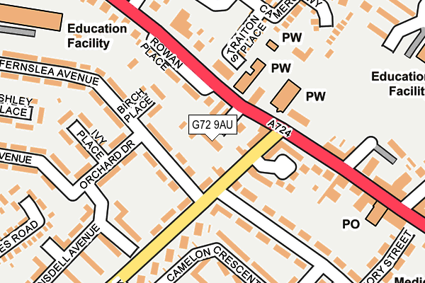 G72 9AU map - OS OpenMap – Local (Ordnance Survey)