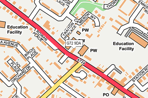 G72 9DA map - OS OpenMap – Local (Ordnance Survey)