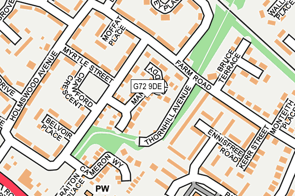 G72 9DE map - OS OpenMap – Local (Ordnance Survey)