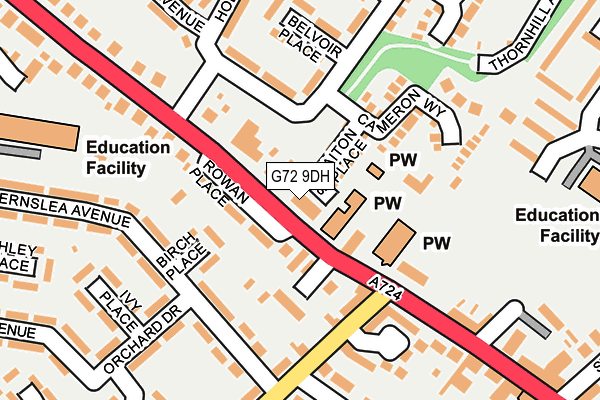 G72 9DH map - OS OpenMap – Local (Ordnance Survey)