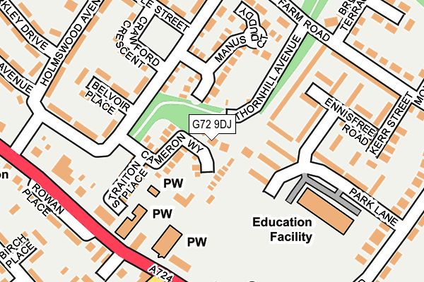 G72 9DJ map - OS OpenMap – Local (Ordnance Survey)