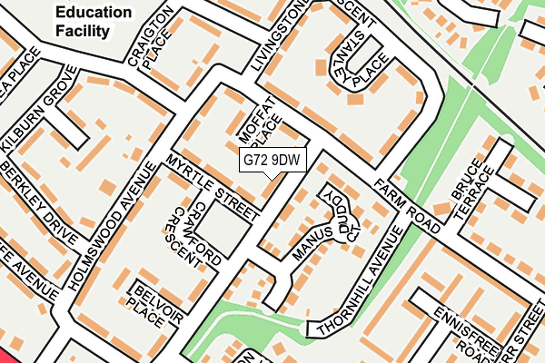 G72 9DW map - OS OpenMap – Local (Ordnance Survey)