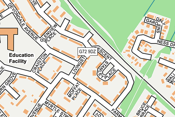 G72 9DZ map - OS OpenMap – Local (Ordnance Survey)