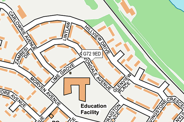 G72 9ED map - OS OpenMap – Local (Ordnance Survey)