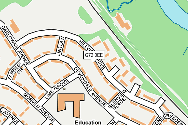 G72 9EE map - OS OpenMap – Local (Ordnance Survey)
