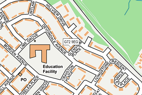 G72 9EG map - OS OpenMap – Local (Ordnance Survey)