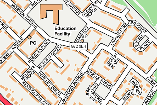 G72 9EH map - OS OpenMap – Local (Ordnance Survey)