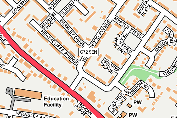 G72 9EN map - OS OpenMap – Local (Ordnance Survey)