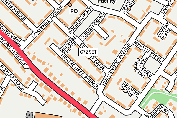 G72 9ET map - OS OpenMap – Local (Ordnance Survey)