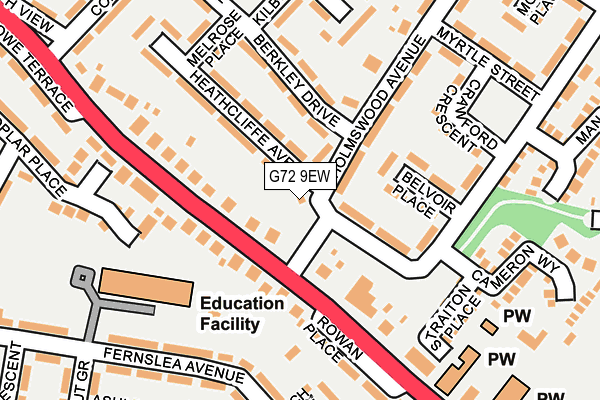 G72 9EW map - OS OpenMap – Local (Ordnance Survey)