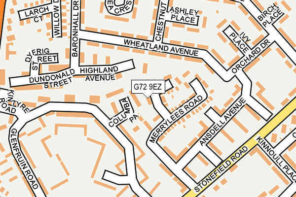 G72 9EZ map - OS OpenMap – Local (Ordnance Survey)