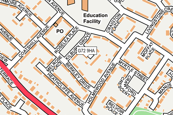G72 9HA map - OS OpenMap – Local (Ordnance Survey)