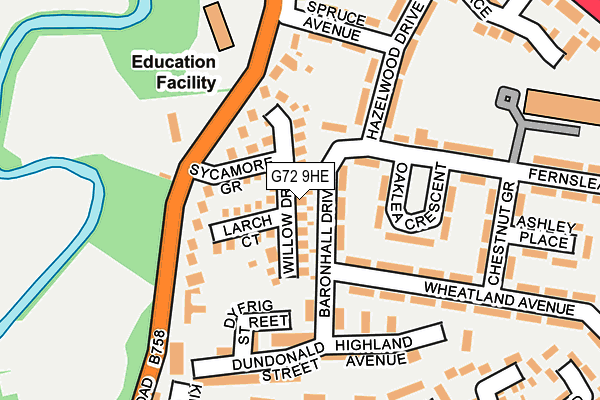 G72 9HE map - OS OpenMap – Local (Ordnance Survey)