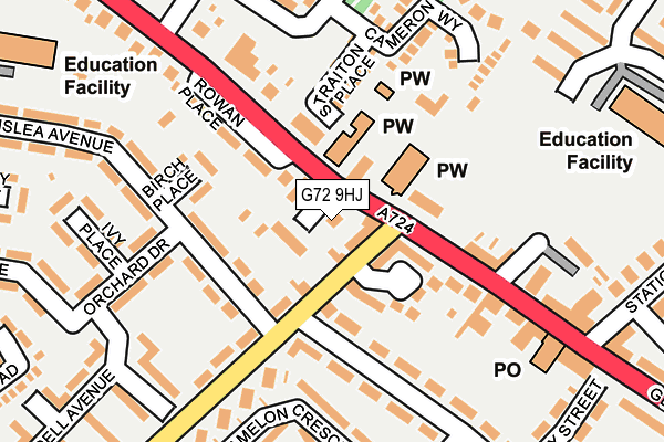 G72 9HJ map - OS OpenMap – Local (Ordnance Survey)