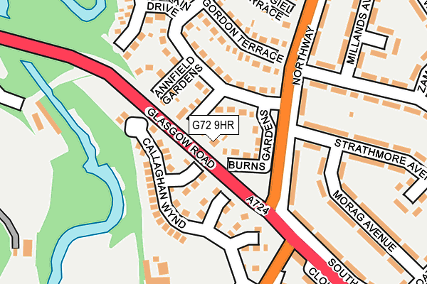 G72 9HR map - OS OpenMap – Local (Ordnance Survey)