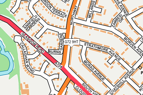 G72 9HT map - OS OpenMap – Local (Ordnance Survey)