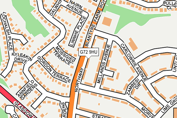 G72 9HU map - OS OpenMap – Local (Ordnance Survey)