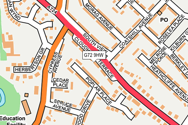 G72 9HW map - OS OpenMap – Local (Ordnance Survey)