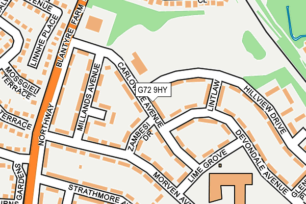 G72 9HY map - OS OpenMap – Local (Ordnance Survey)