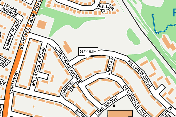 G72 9JE map - OS OpenMap – Local (Ordnance Survey)