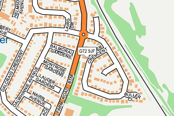G72 9JF map - OS OpenMap – Local (Ordnance Survey)