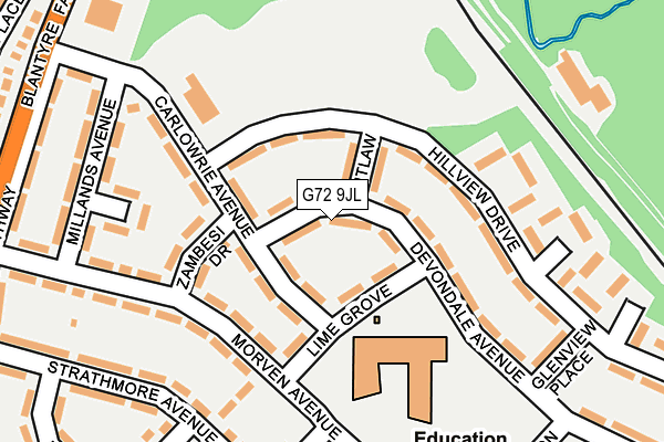 G72 9JL map - OS OpenMap – Local (Ordnance Survey)