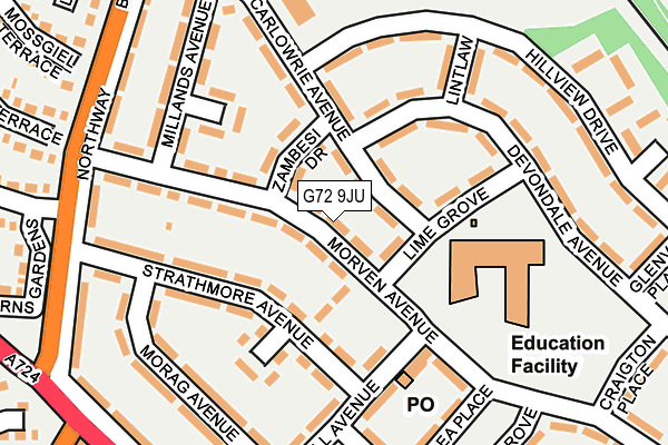 G72 9JU map - OS OpenMap – Local (Ordnance Survey)