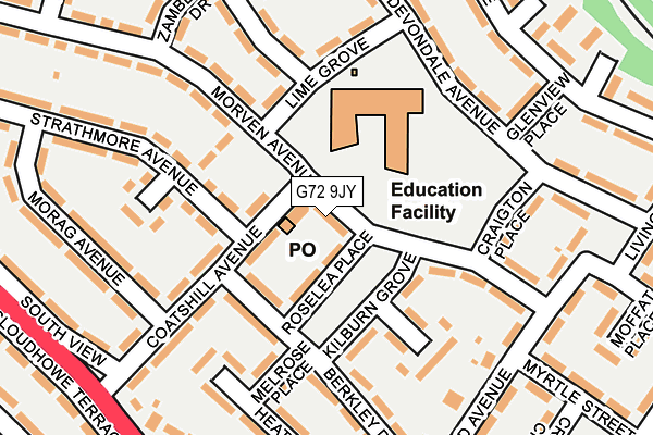 G72 9JY map - OS OpenMap – Local (Ordnance Survey)