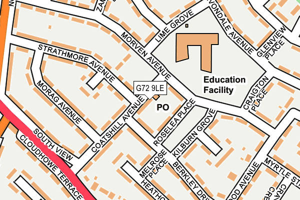 G72 9LE map - OS OpenMap – Local (Ordnance Survey)