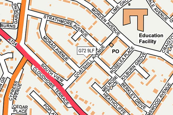 G72 9LF map - OS OpenMap – Local (Ordnance Survey)