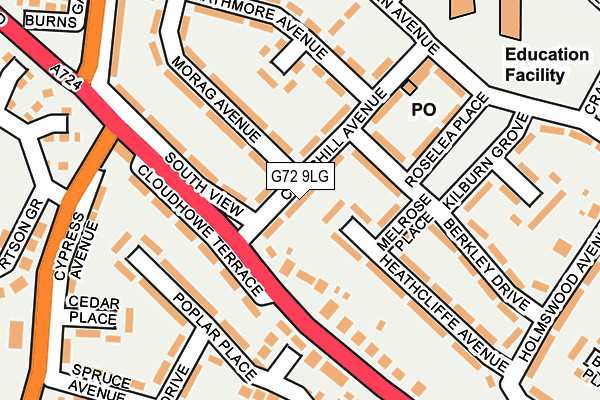G72 9LG map - OS OpenMap – Local (Ordnance Survey)