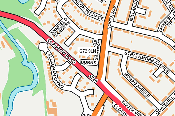 G72 9LN map - OS OpenMap – Local (Ordnance Survey)