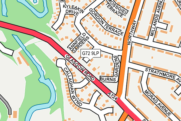 G72 9LP map - OS OpenMap – Local (Ordnance Survey)