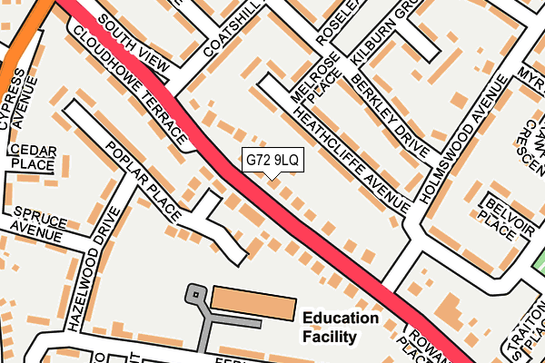 G72 9LQ map - OS OpenMap – Local (Ordnance Survey)