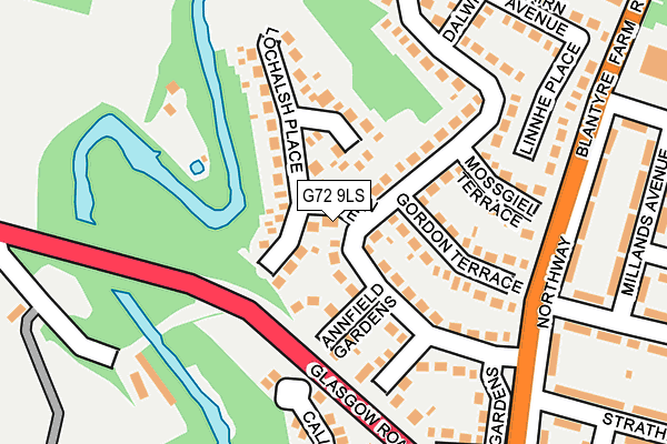 G72 9LS map - OS OpenMap – Local (Ordnance Survey)