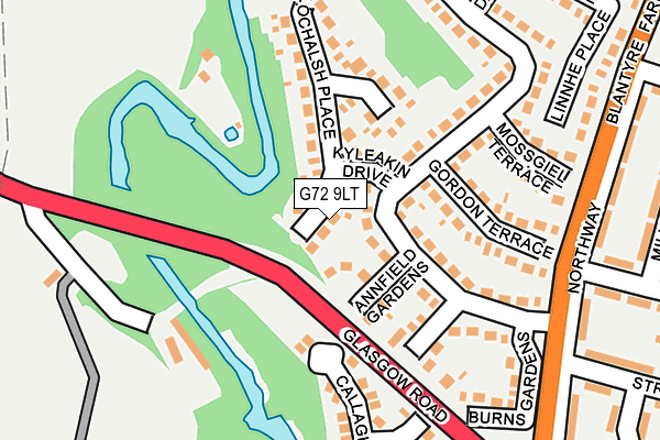 G72 9LT map - OS OpenMap – Local (Ordnance Survey)