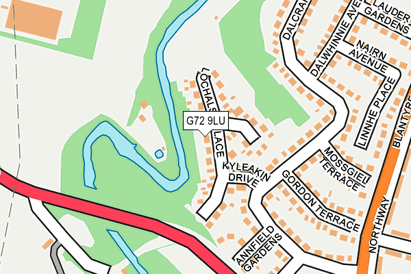 G72 9LU map - OS OpenMap – Local (Ordnance Survey)