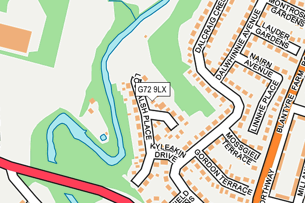 G72 9LX map - OS OpenMap – Local (Ordnance Survey)