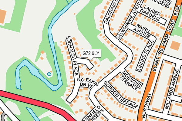 G72 9LY map - OS OpenMap – Local (Ordnance Survey)