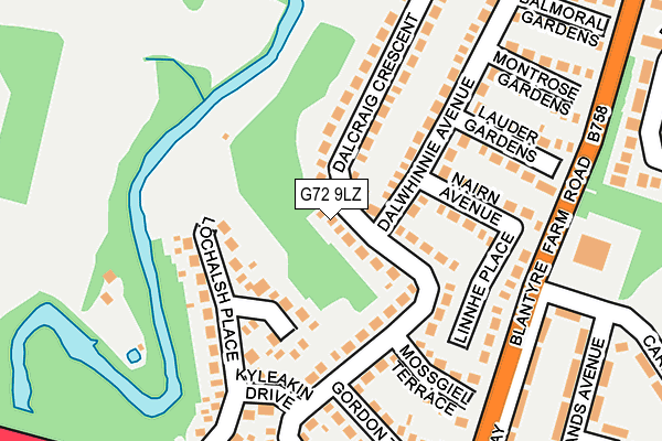 G72 9LZ map - OS OpenMap – Local (Ordnance Survey)