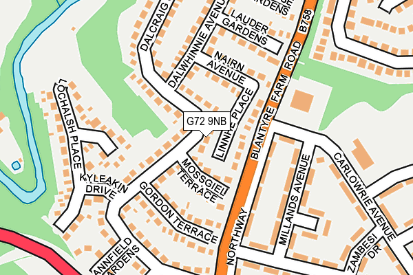 G72 9NB map - OS OpenMap – Local (Ordnance Survey)