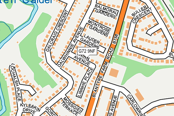 G72 9NF map - OS OpenMap – Local (Ordnance Survey)