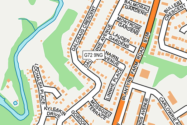 G72 9NG map - OS OpenMap – Local (Ordnance Survey)