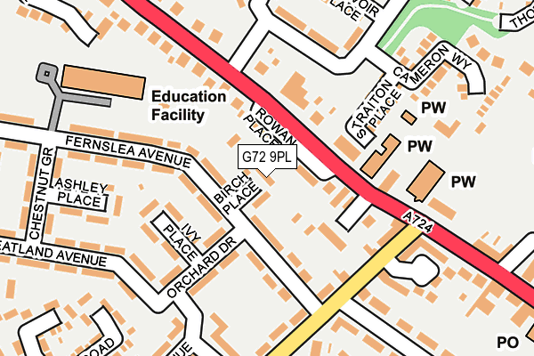 G72 9PL map - OS OpenMap – Local (Ordnance Survey)