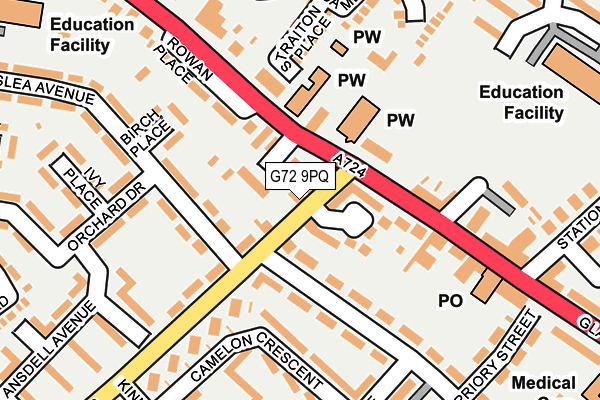 G72 9PQ map - OS OpenMap – Local (Ordnance Survey)